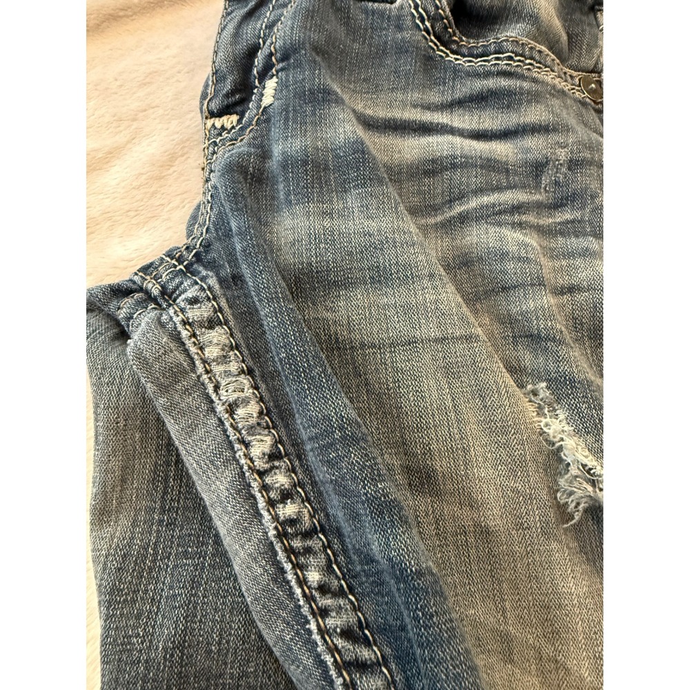 Buckle Big Star Vintage Liv Bootcut Jeans Blue Distressed Studded 31L Womens - Picture 11 of 12